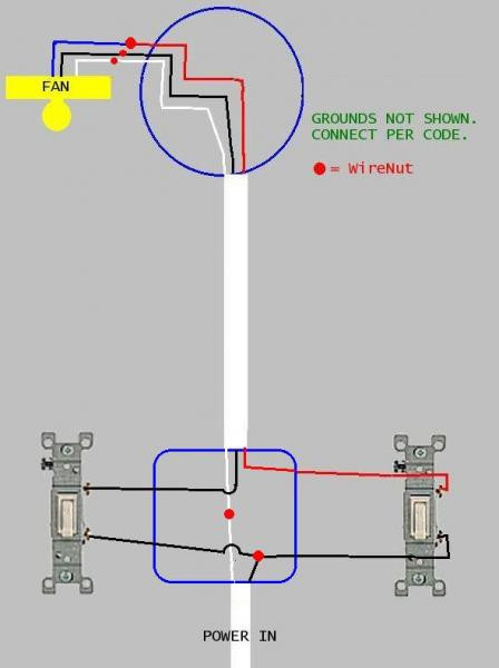 Wiring Bathroom Exhaust Fan
 Wiring bathroom exhaust fan light with two switches