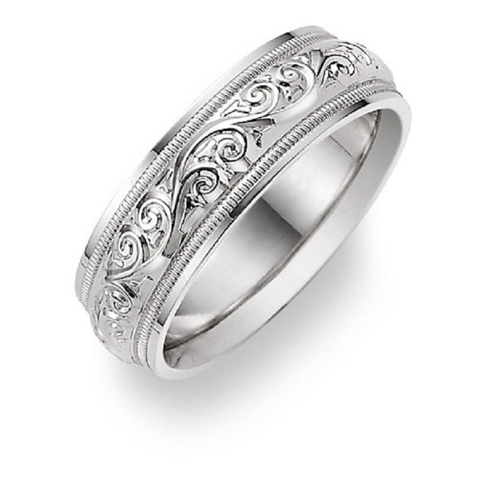 Womens Wedding Bands
 Apples of Gold Silver Paisley Etched Ring Women s Wedding