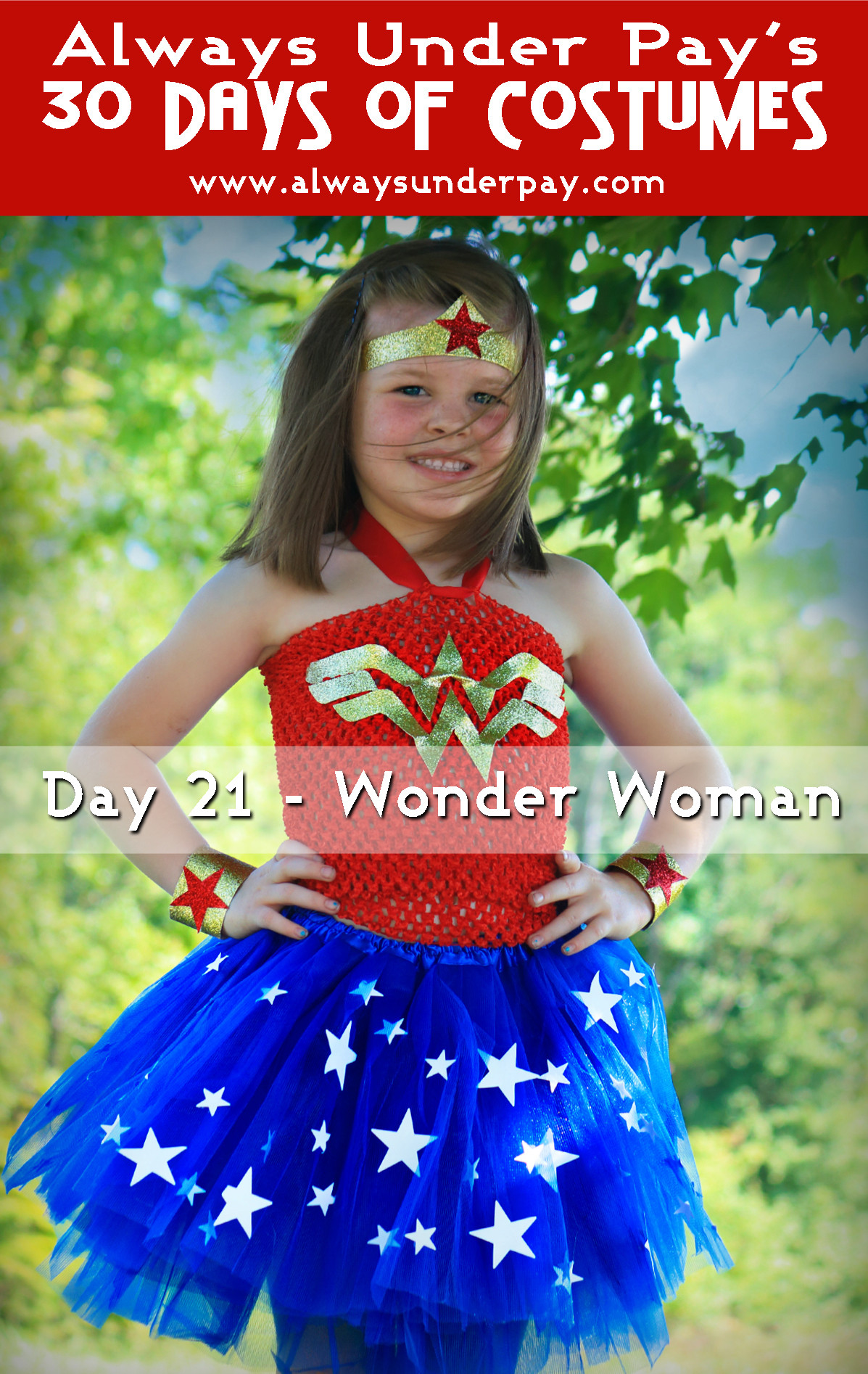 Wonder Woman Halloween Costume DIY
 Day 21 – Wonder Woman DIY Halloween Costume Tutorial Cheap