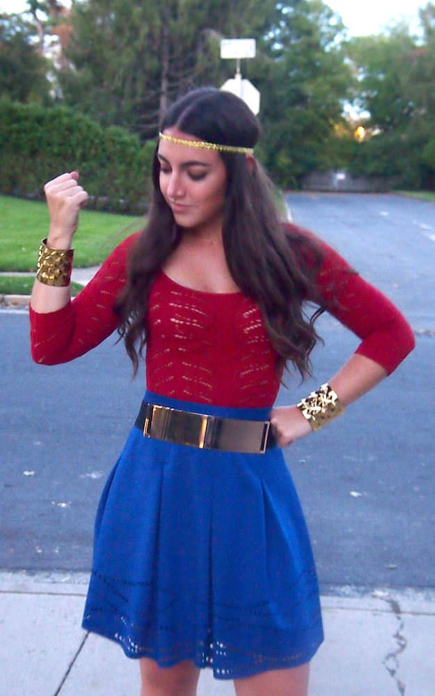 Wonder Woman Halloween Costume DIY
 Wonder Woman Halloween Costume Accessories a blue skirt