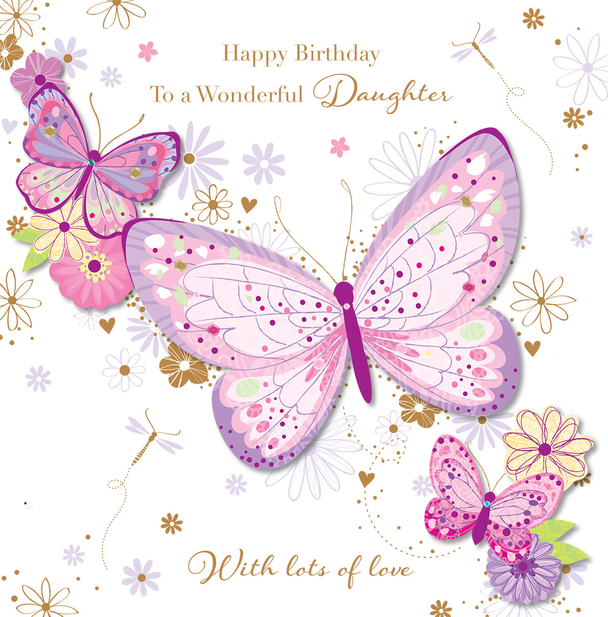 Wonderful Birthday Wishes
 Wonderful Daughter Happy Birthday Greeting Card
