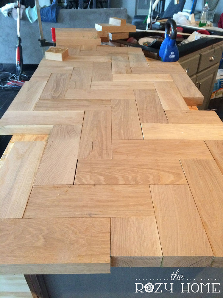Wood Countertops DIY
 DIY Wood Herringbone Counters