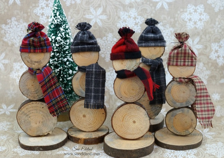Wood Craft Ideas For Adults
 Wood Slice Snowman