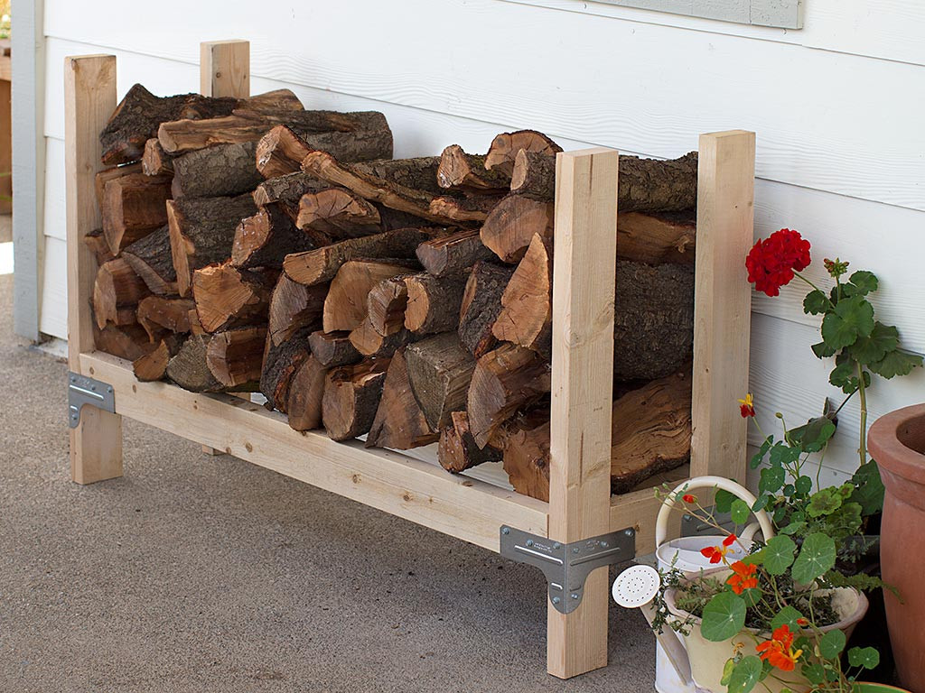 Wood Rack DIY
 Firewood Rack Featuring DIY Done Right
