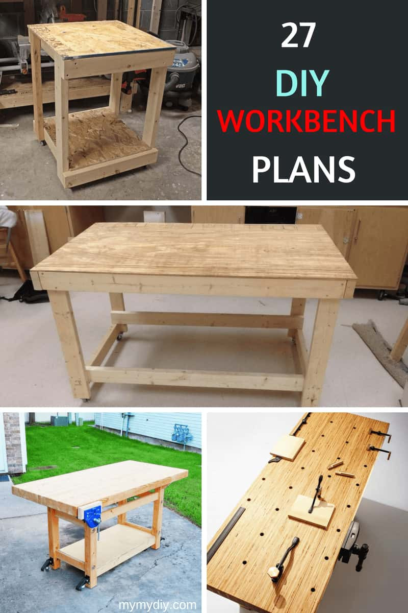 Wood Work Bench DIY
 27 Sturdy DIY Workbench Plans [Ultimate List] MyMyDIY