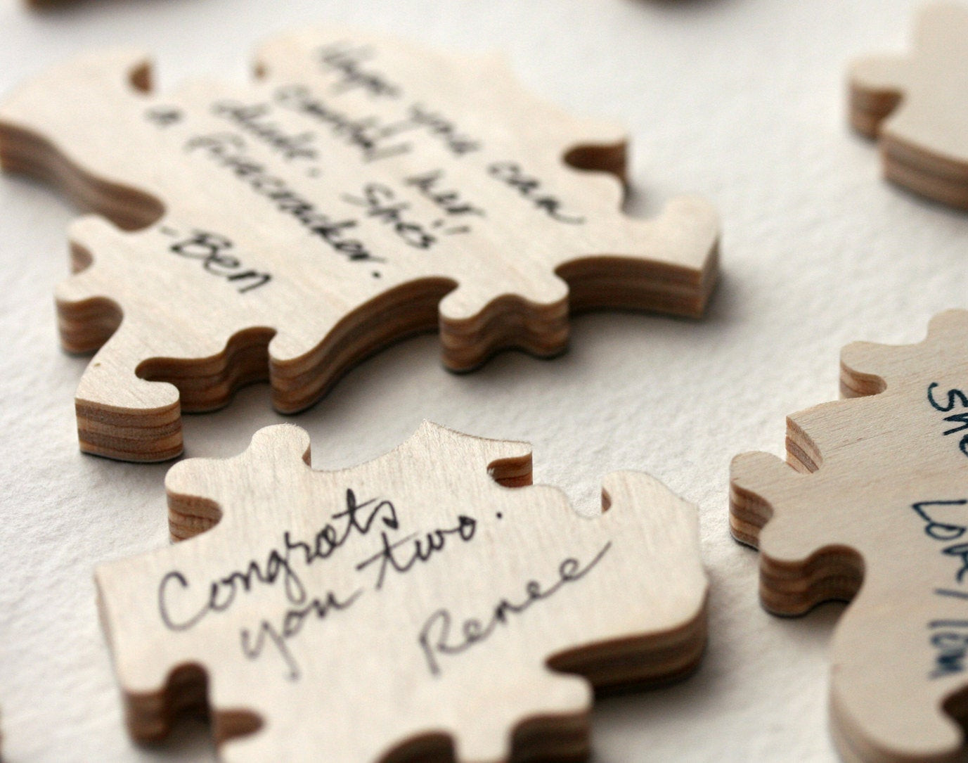 Wooden Puzzle Pieces Wedding Guest Book
 140 piece Custom Wedding Guest Book Puzzle WOOD