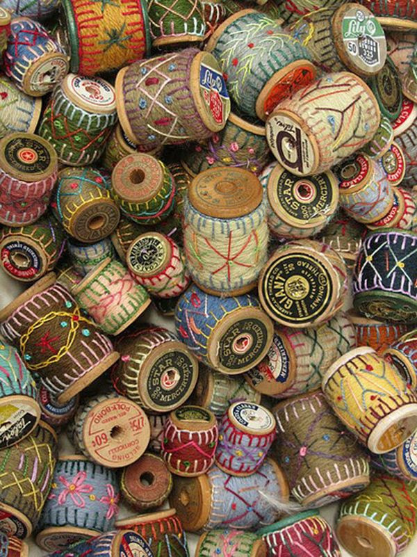 Wooden Spool Craft Ideas
 Putzy but what a beautiful display this would make with