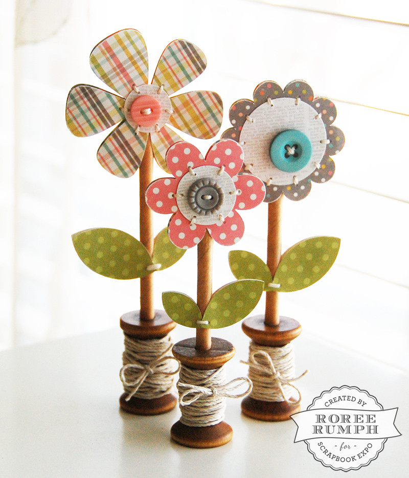 Wooden Spool Craft Ideas
 Wooden Spool Flowers Stamp & Scrapbook EXPO