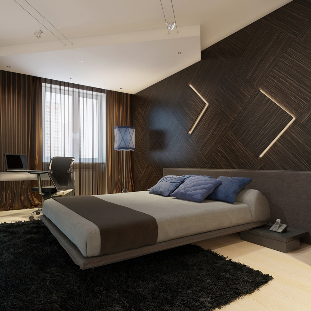 Wooden Wall Panels For Bedroom
 Modern wooden wall paneling