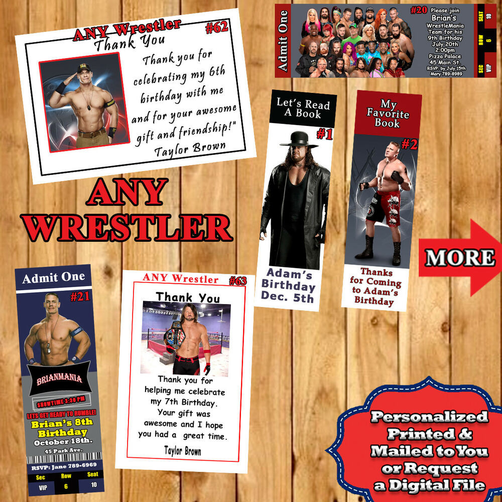 Wwe Birthday Cards
 WWE Wrestling Birthday Invitations & More Personalized