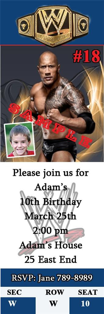 Wwe Birthday Cards
 WWE Wrestling Birthday Invitation 10 ea w Env Personalized