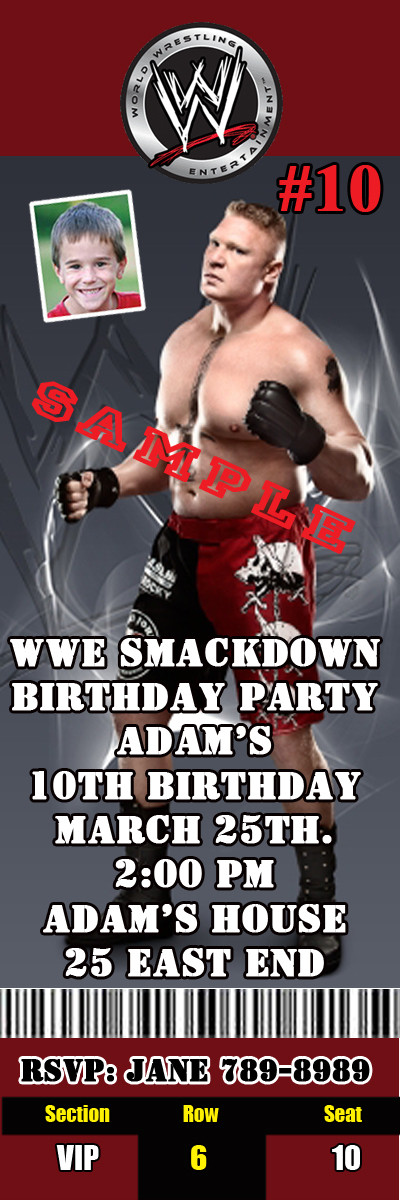 Wwe Birthday Cards
 WWE Wrestling Birthday Invitations You Print Personalized