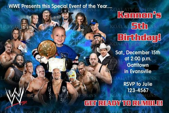 Wwe Birthday Cards
 Personalized WWE Wrestling Birthday Party by KoalatyDesigns