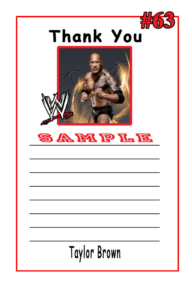 Wwe Birthday Cards
 WWE Wrestling Birthday Thank You Cards 10 ea Personalized