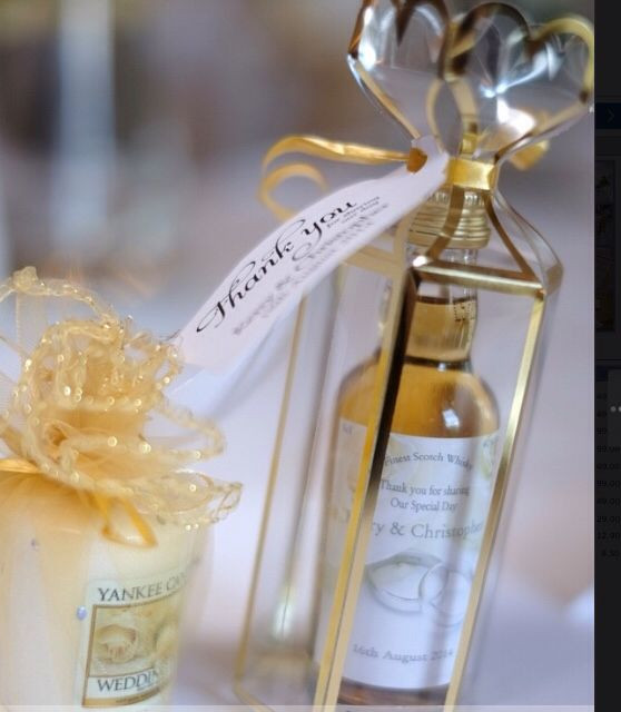 Yankee Candle Wedding Favors
 Wedding favours whiskey and Yankee candles