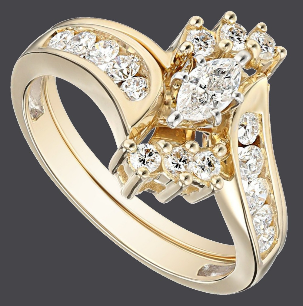 Yellow Gold Wedding Ring Sets Beautiful 14k Yellow Gold Bypass Diamond With Marquise Wedding Of Yellow Gold Wedding Ring Sets 