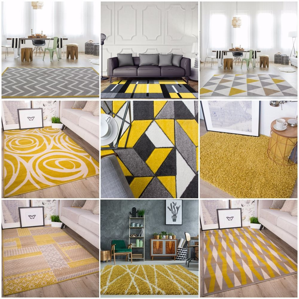 Yellow Rugs For Living Room
 Modern Ochre Mustard Rug For Living Room Soft Warm Yellow