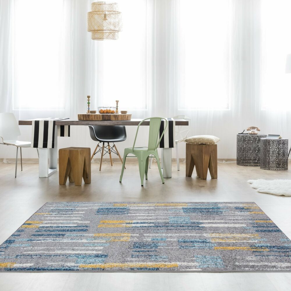 Yellow Rugs For Living Room
 Teal Blue Ochre Yellow Paint Stroke Living Room Rugs Soft