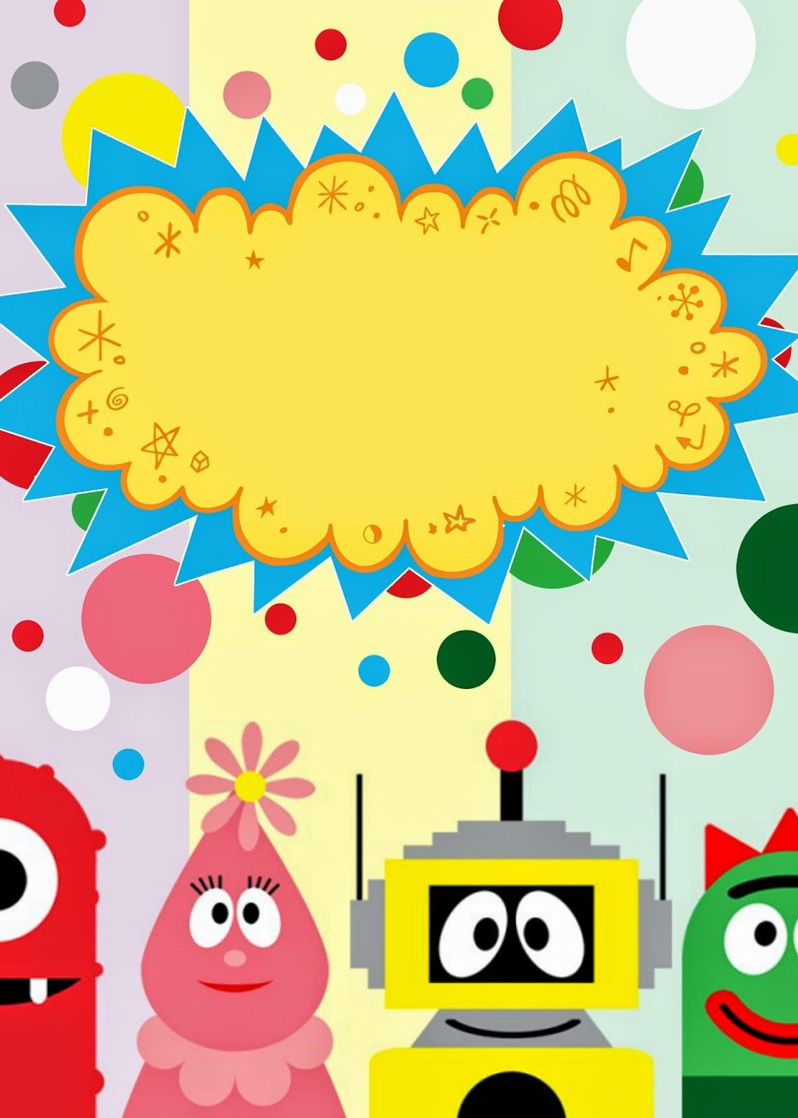 Yo Gabba Gabba Birthday Invitations
 Free YO Gabba Gabba invitation with instructions to make