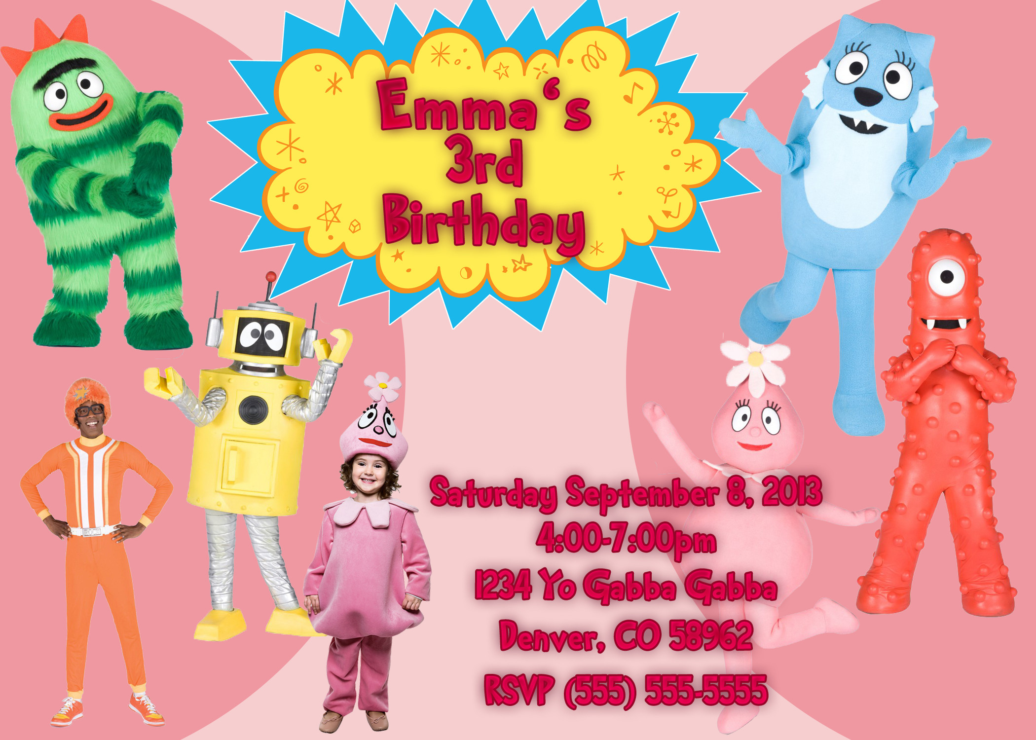 Yo Gabba Gabba Birthday Invitations
 Yo Gabba Gabba Birthday Invitations