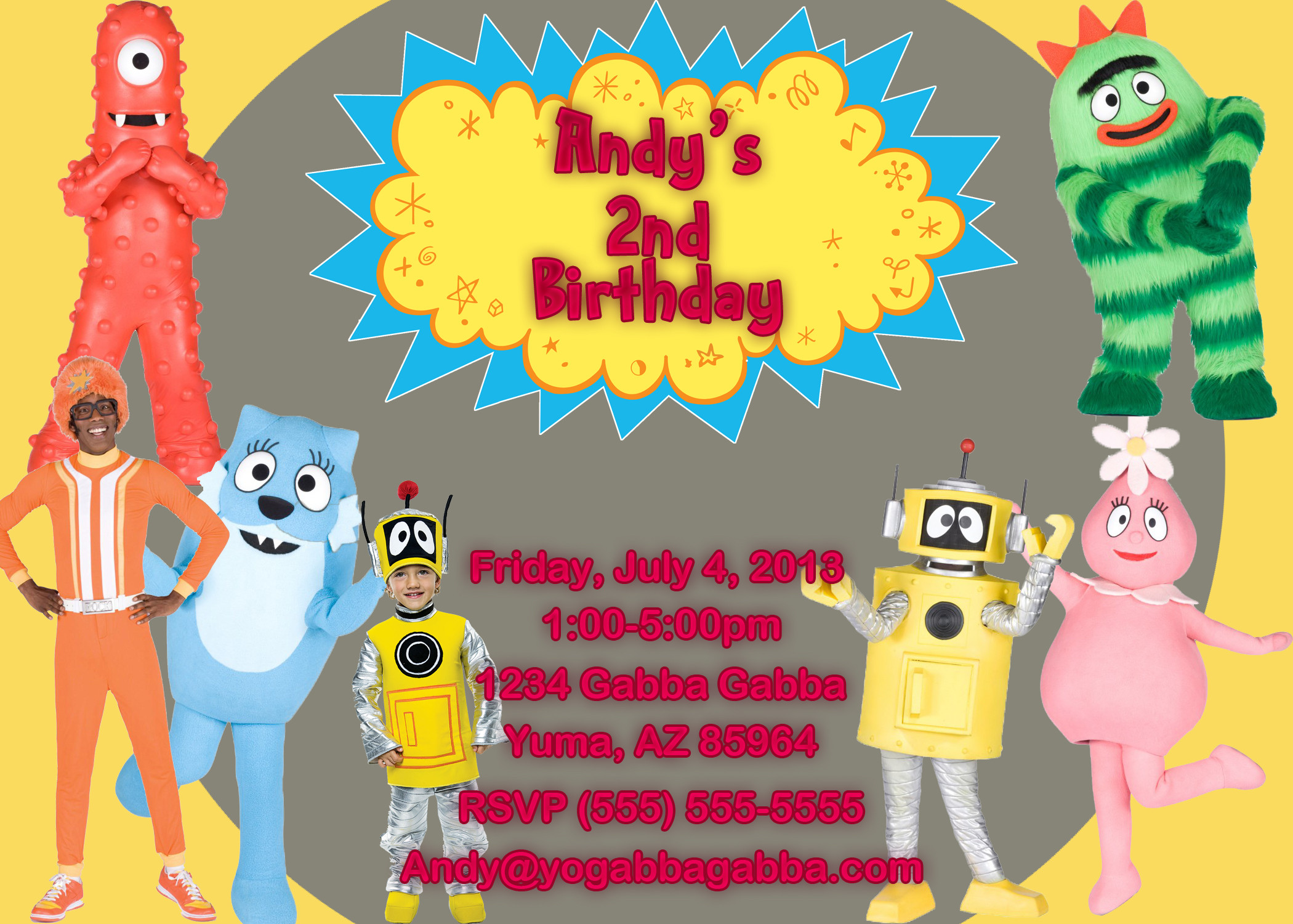 Yo Gabba Gabba Birthday Invitations
 Yo Gabba Gabba Birthday Invitations