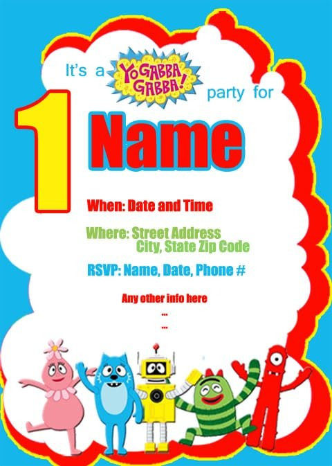 Yo Gabba Gabba Birthday Invitations
 Yo Gabba Gabba Birthday Invitation Template