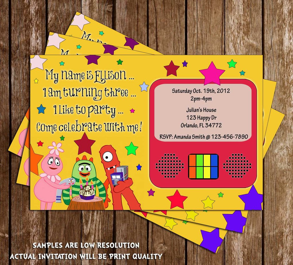 Yo Gabba Gabba Birthday Invitations
 Novel Concept Designs Yo Gabba Gabba Birthday Invitation