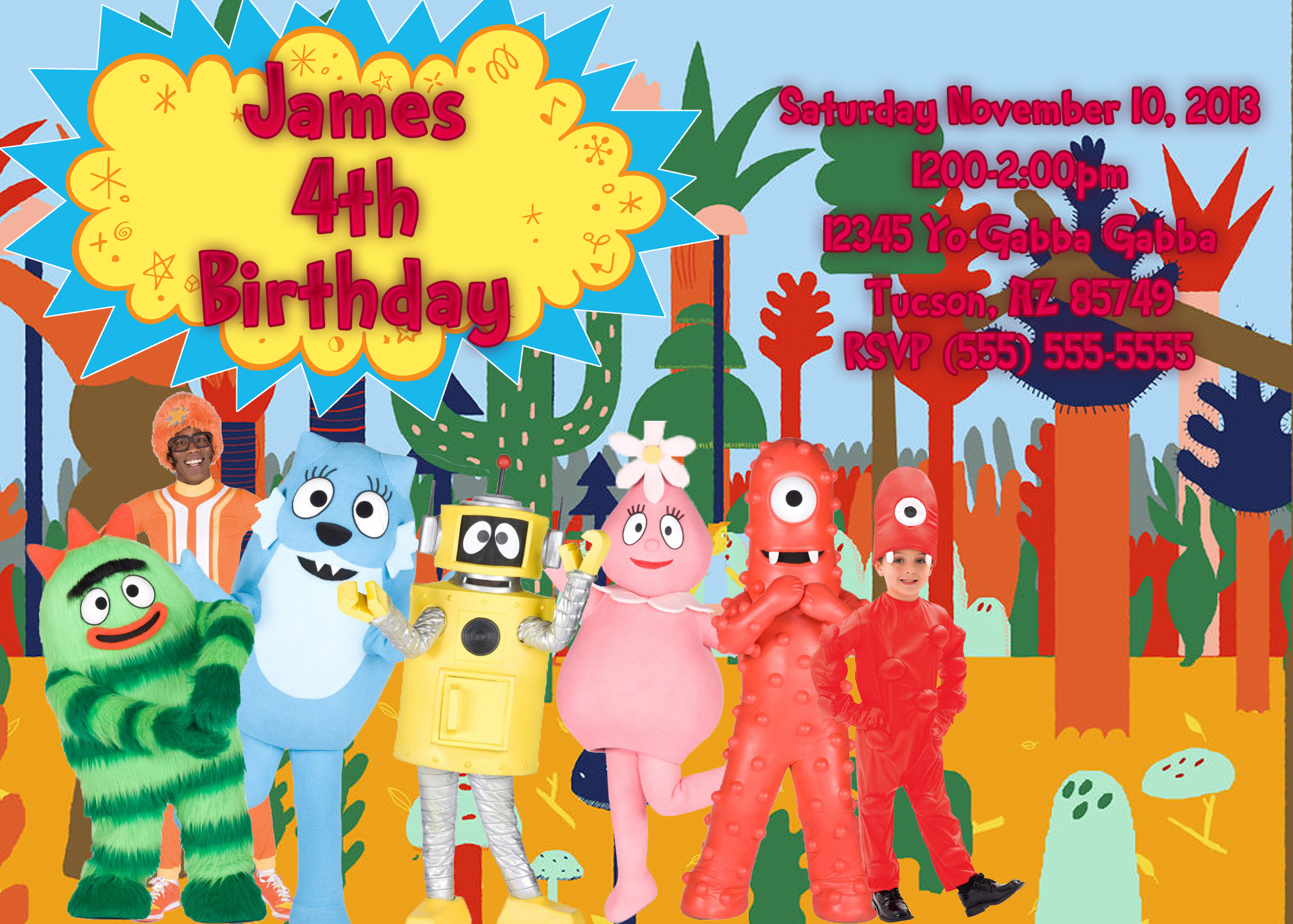 Yo Gabba Gabba Birthday Invitations
 Yo Gabba Gabba Birthday Invitations