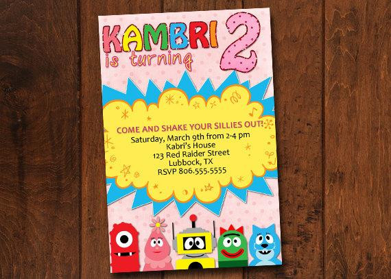 Yo Gabba Gabba Birthday Invitations
 Elisha Reese and Debbi Ball on Etsy