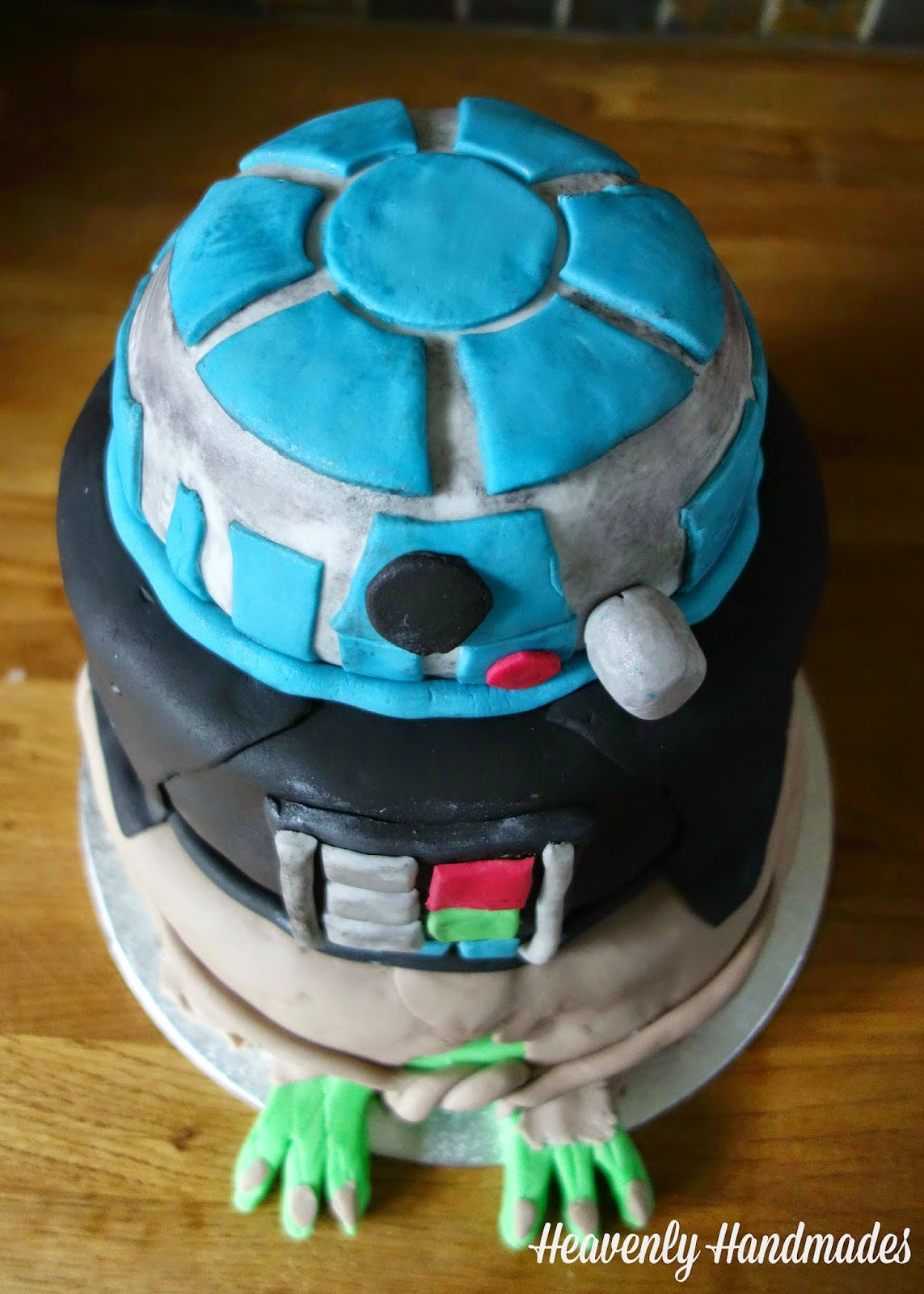Yoda Birthday Cake
 R2D2 Darth Vader Yoda Cake Heavenly Handmades