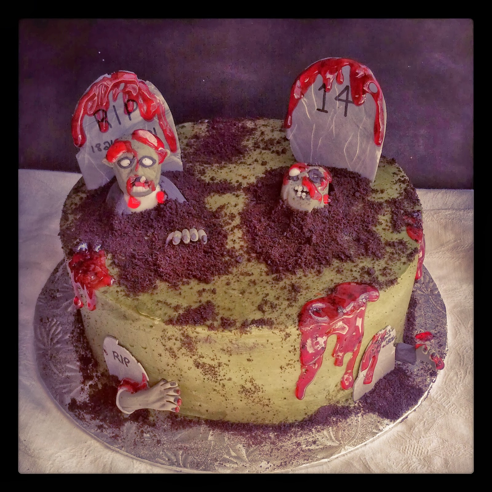 Zombie Birthday Cake
 Second Generation Cake Design Graveyard Zombie Birthday Cake