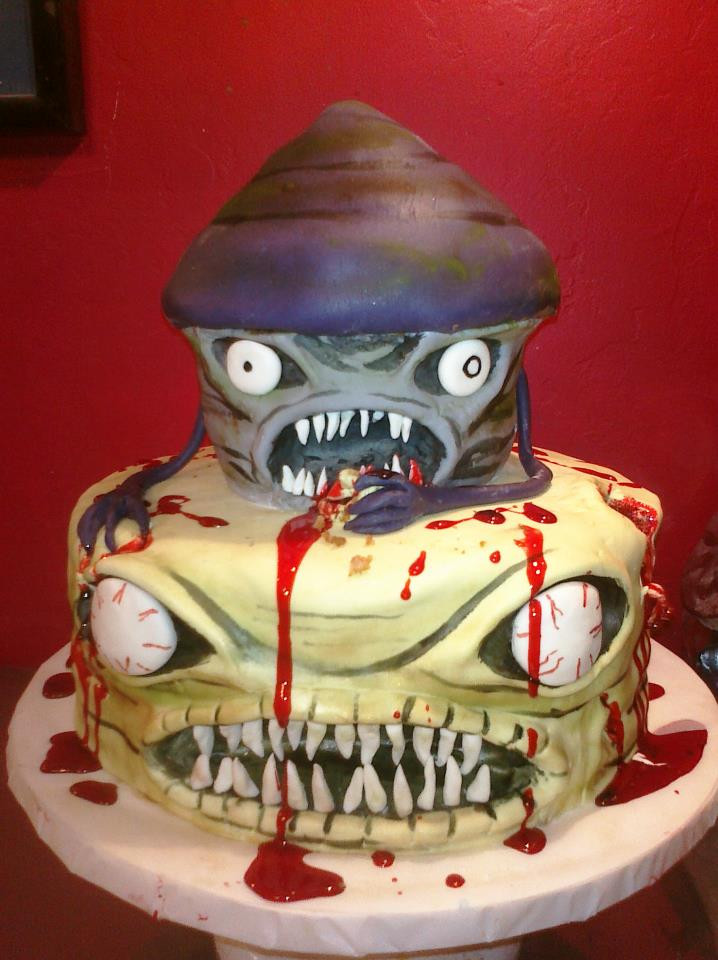 Zombie Birthday Cake
 Pam s Custom Cakes Zombie cupcake