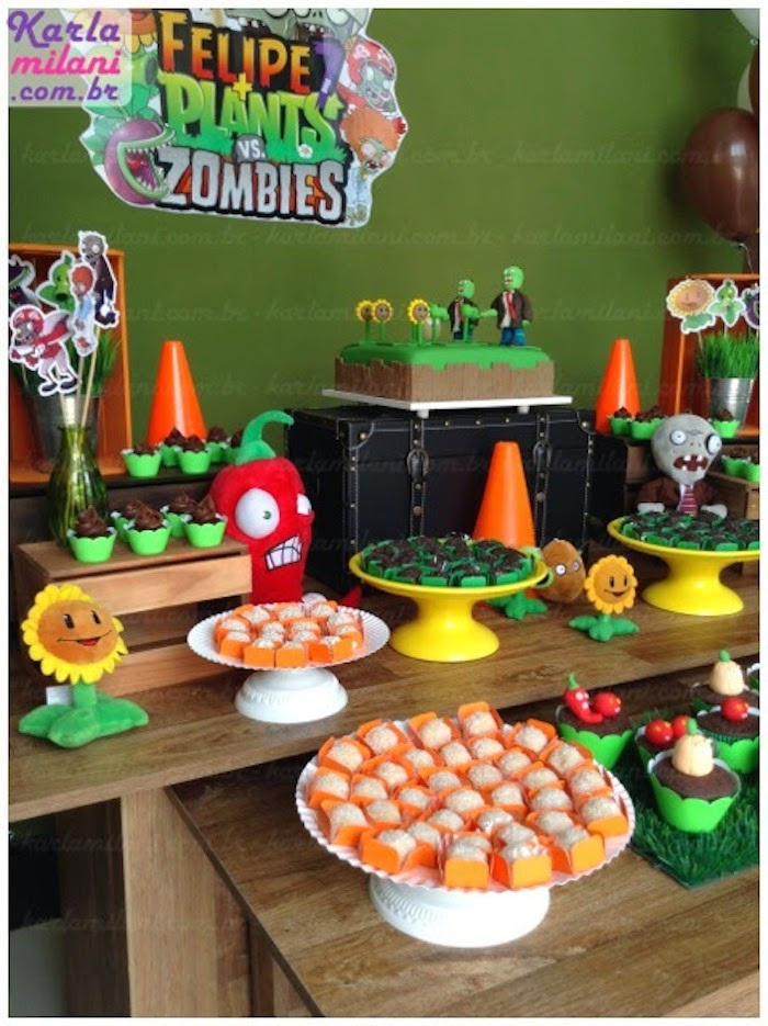 Zombie Birthday Party Ideas
 Kara s Party Ideas Plants Vs Zombies Themed Birthday Party