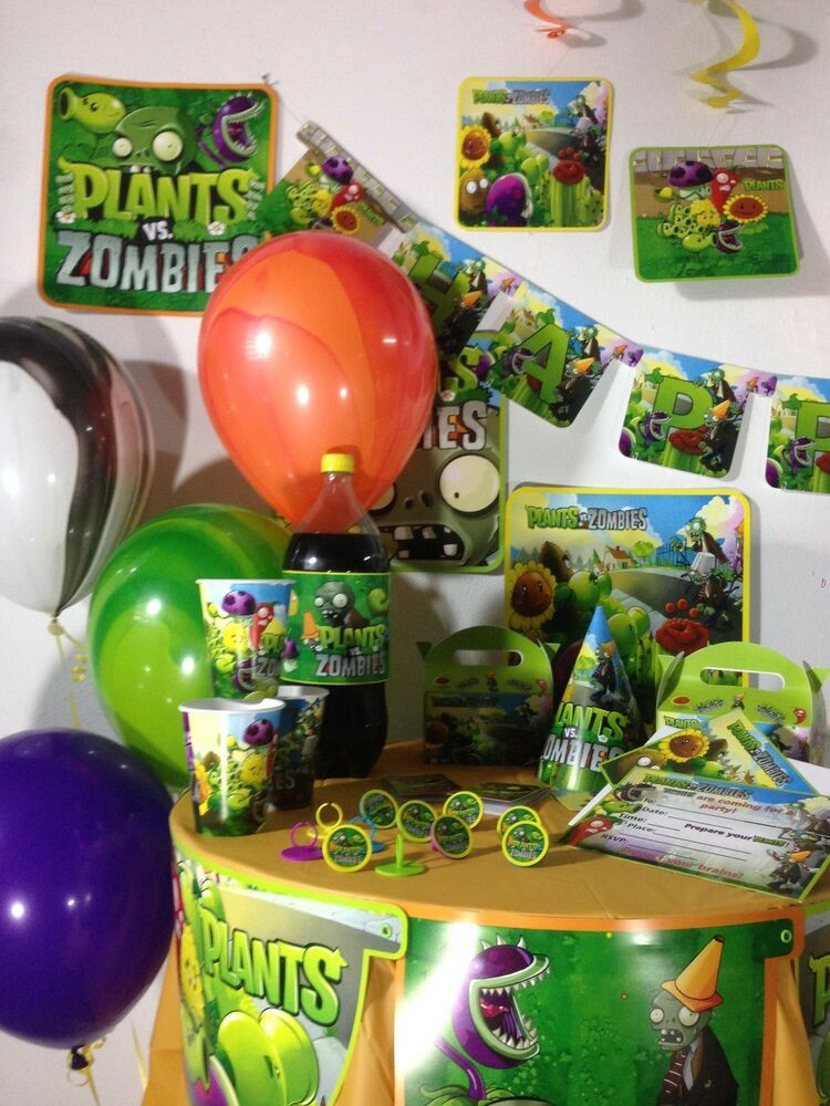 Zombie Birthday Party Ideas
 plants vs zombies happy birthday party pack supplies Free