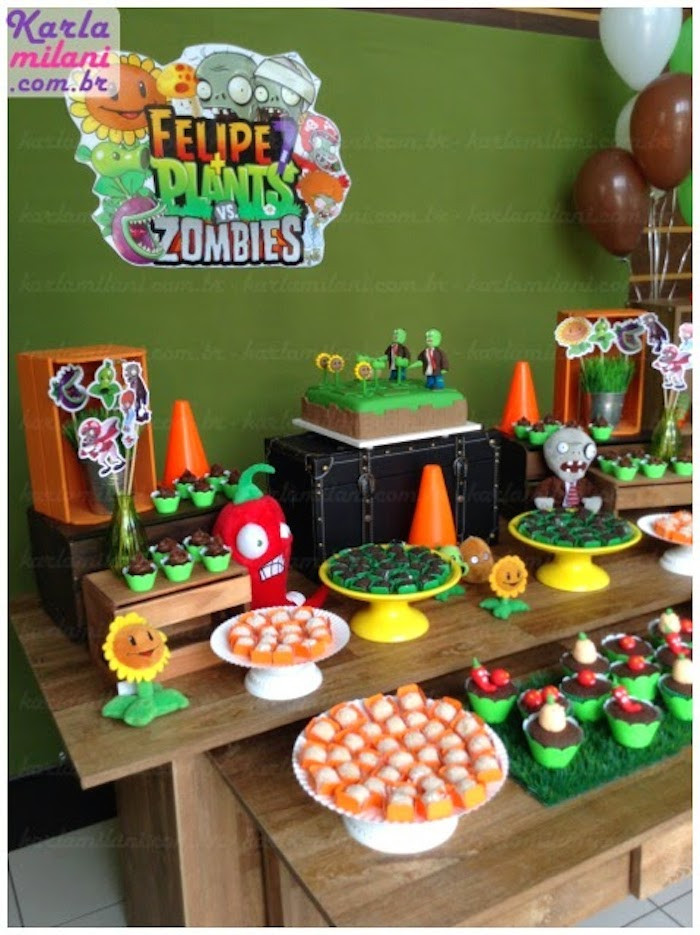 Zombie Birthday Party Ideas
 Kara s Party Ideas Plants Vs Zombies Themed Birthday Party