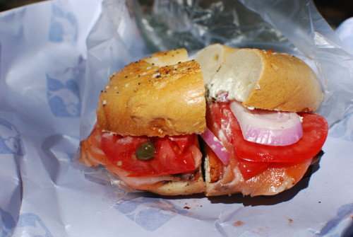 Zucker'S Bagels &amp; Smoked Fish
 nil barcode food • Russ & Daughters NYC Bagel with