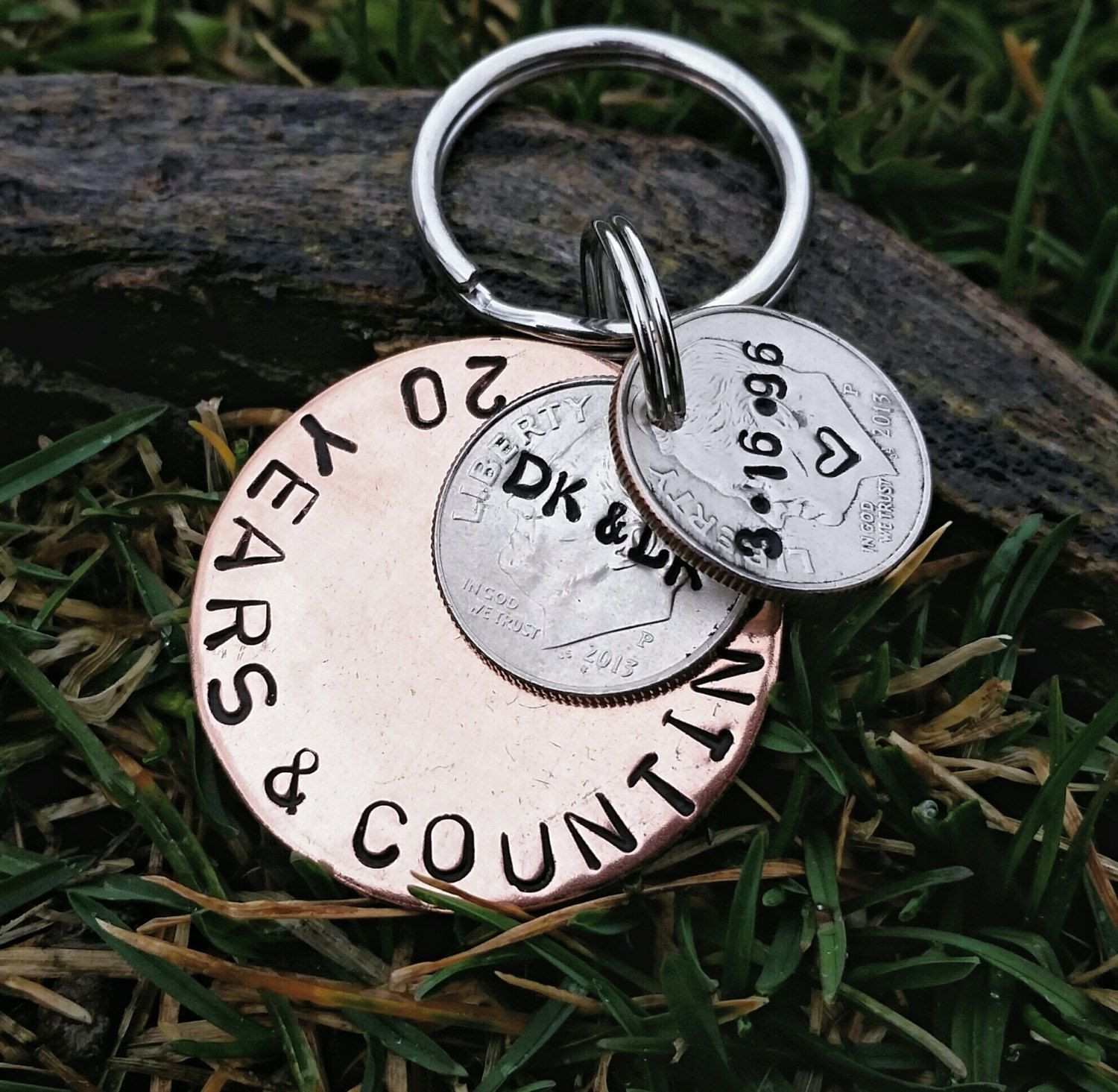20Th Wedding Anniversary Gift Ideas For Couple
 20 years & counting keychain anniversary for men husband