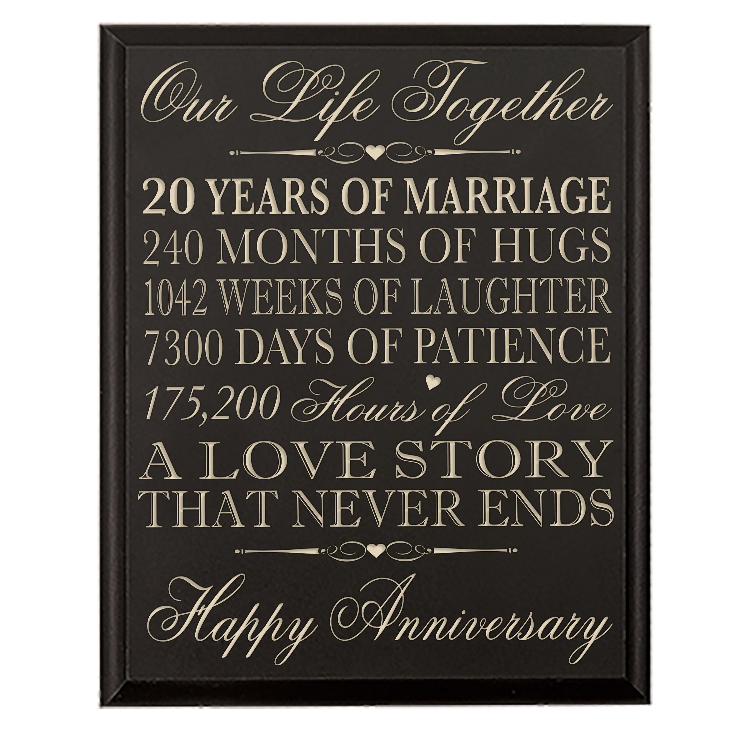 20Th Wedding Anniversary Gift Ideas For Couple
 Buy 20th Wedding Anniversary Wall Plaque Gifts for Couple