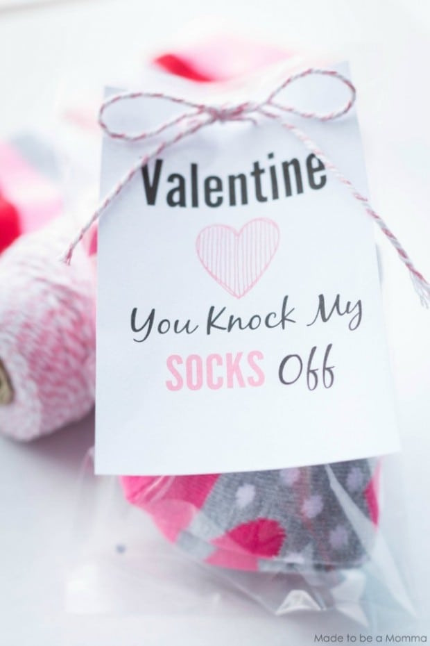Be My Valentine Gift Ideas
 Valentine Socks Gift Idea Made To Be A Momma