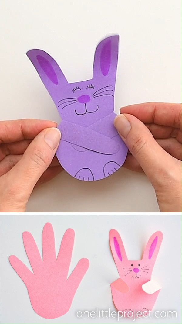 Construction Paper Easter Crafts
 Paper Handprint Bunnies