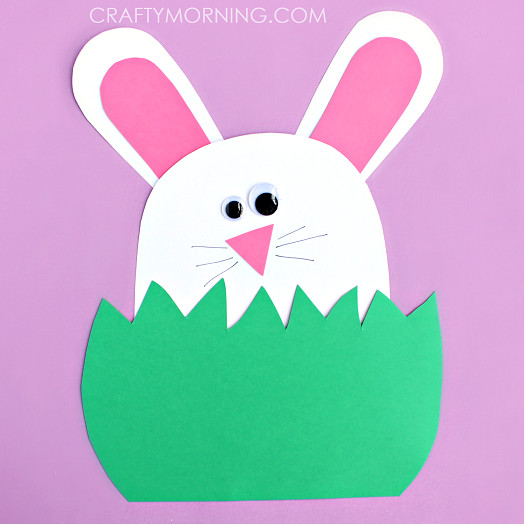 Construction Paper Easter Crafts
 Paper Bunny Hiding in the Grass