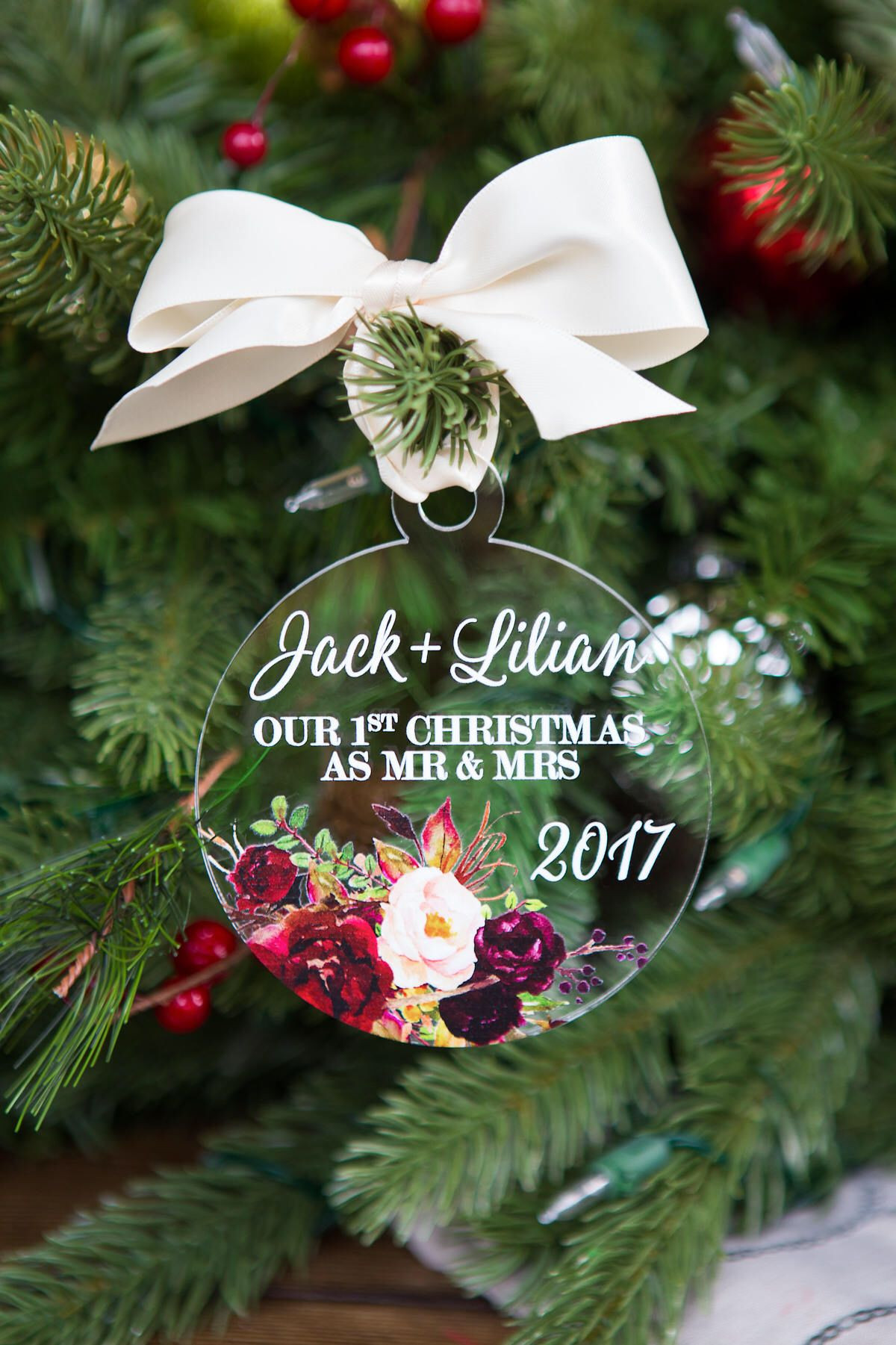 Couple'S First Christmas Gift Ideas
 Ornament for Couple s First Christmas Mr & Mrs Floral