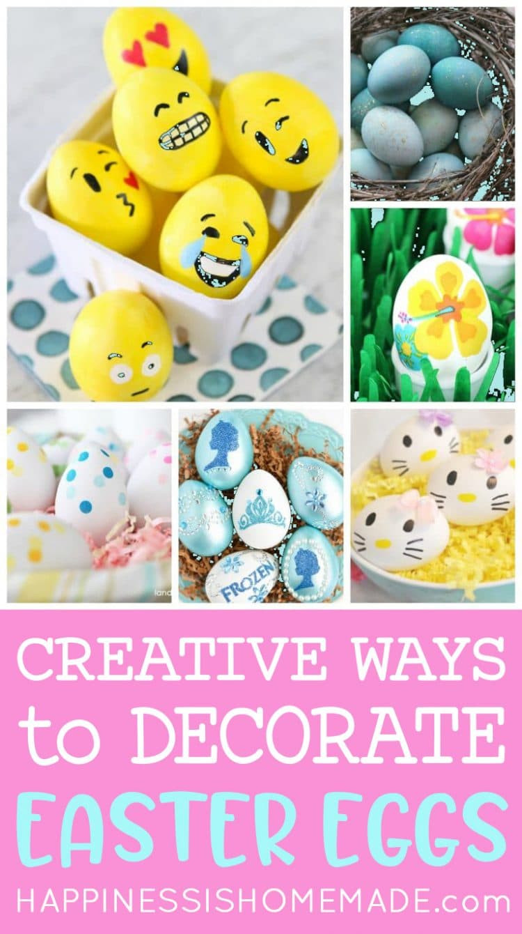 Creative Easter Egg Ideas
 22 Easy Easter Egg Decorating Ideas Happiness is Homemade