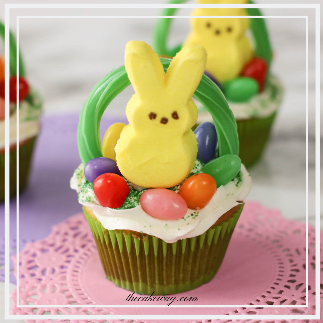 Easter Basket Cupcakes
 Peeps Easter Basket Cupcakes • The Cake Way