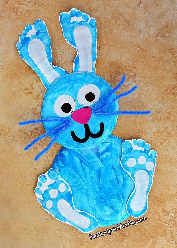 Easter Crafts For Elementary Students
 Paper Plate Footprint Bunny Easter Craft
