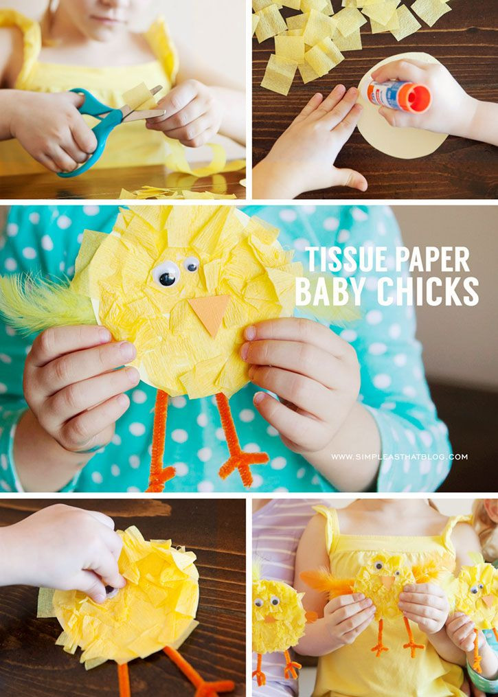 Easter Crafts For Elementary Students
 Spring Kids Craft Tissue Paper Baby Chicks
