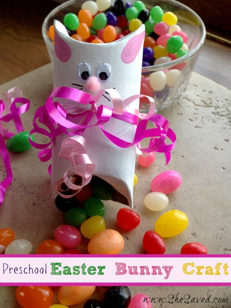 Easter Crafts Preschool
 Toilet Paper Roll Craft Easter Bunny SheSaved