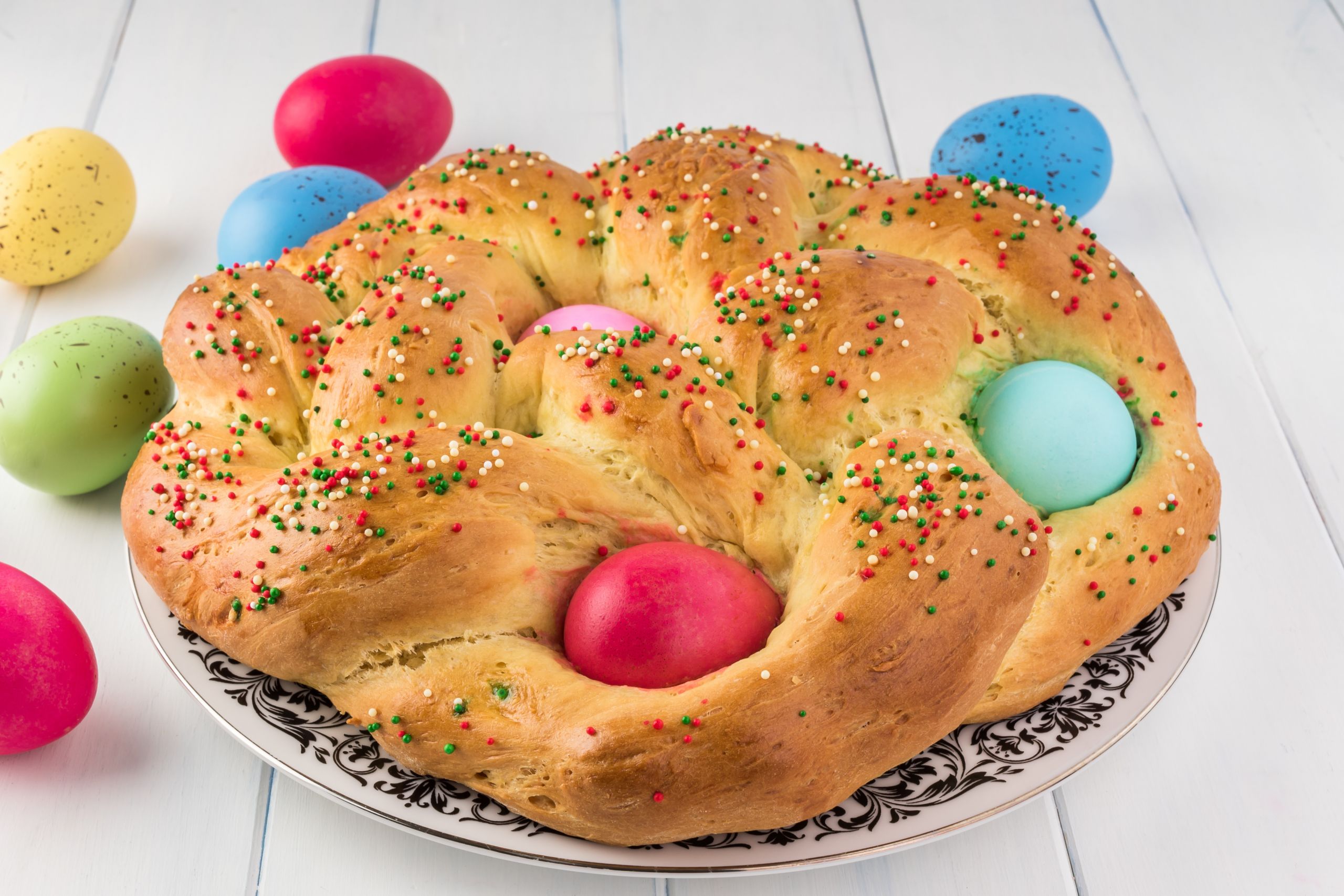 Easter Egg Bread
 Italian Easter Bread With Dyed Eggs Recipe