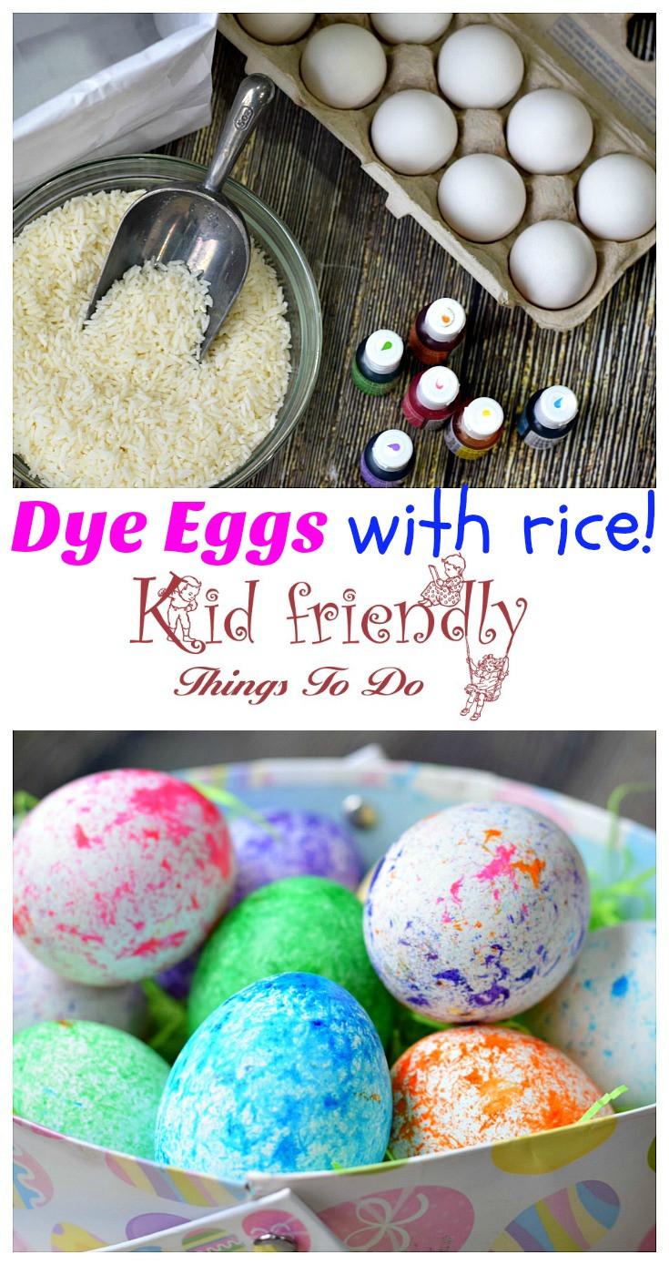 Easter Egg Dying Ideas
 Dye Easter Eggs with RICE Super Fun and Easy
