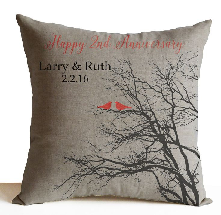 Engagement Gift Ideas For Young Couples
 2nd Anniversary Pillow Personalized Date Gift Red